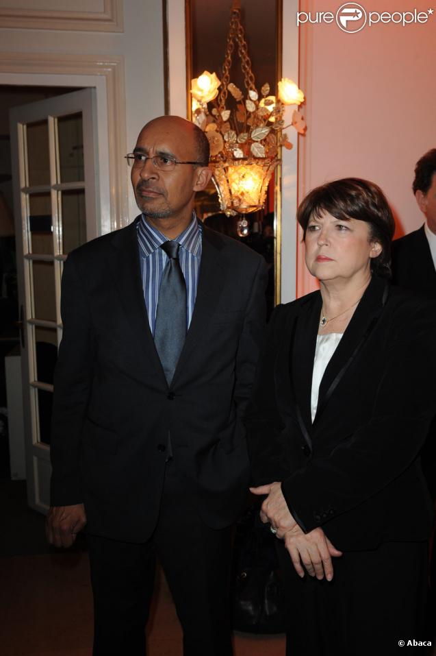 Harlem Desir et Martine Aubry lors du dîner du Crif au pavillon d'Armenonville le 3 février 2010