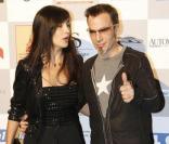 Florent Pagny et Azucena au 25e Festival International de l'Automobile, aux Invalides. 4/02/2010