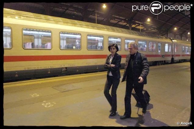 Rachida Dati et Michel Drucker à l'émission Studio Europe 1, à Strasbourg. 5/02/2010
