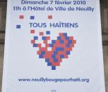 Le rassemblement à Neuilly-sur-Seine en faveur de Haïti le 7 février 2010