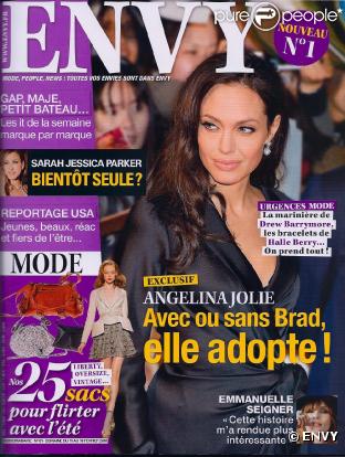 Angelina Jolie en couverture d'Envy