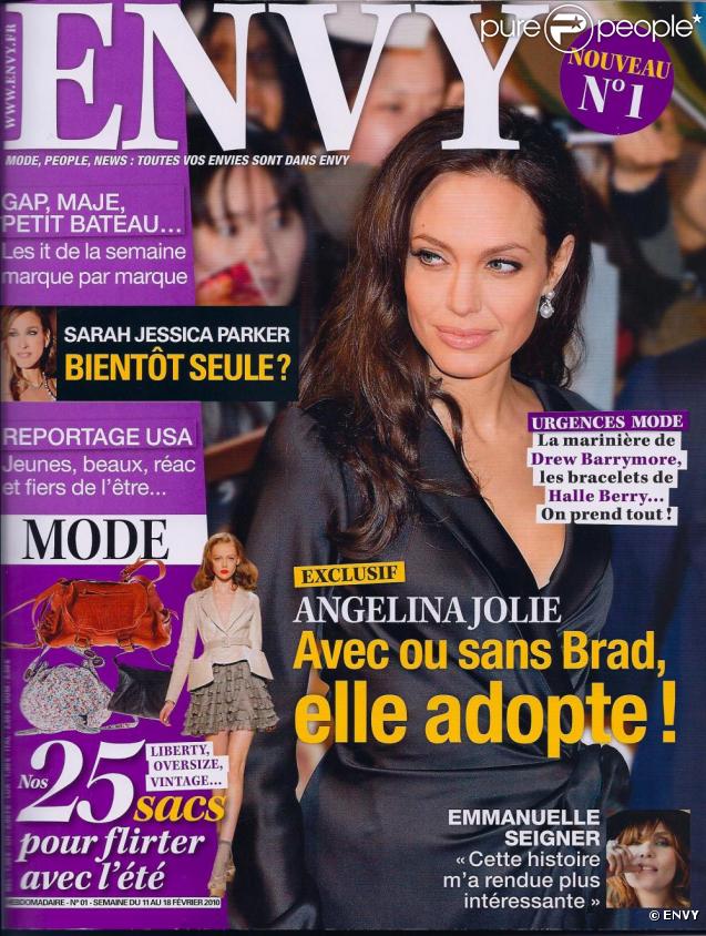 Angelina Jolie en couverture d'Envy