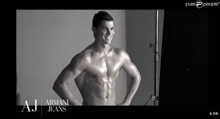 Cristiano Ronaldo lors du shooting Armani Underwear à Madrid
