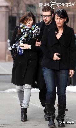 Jessica Biel et Justin Timberlake à Manhattan le 19 février 2010