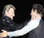 David et son père Johnny Hallyday sur scène à Marseille pour le  Tour 66 , le 11 juillet 2009 !