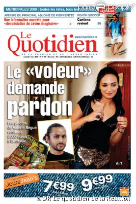 Valérie Bègue en couverture du Quotidien de la Réunion