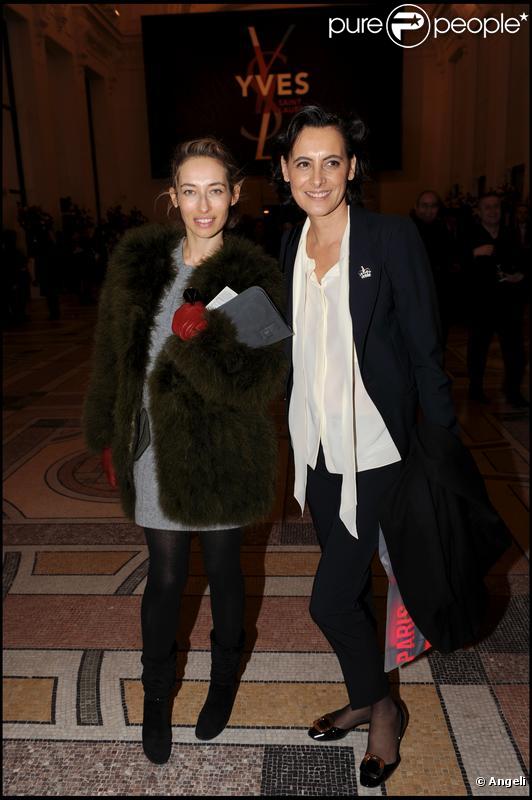 Alexandra Golovanoff et Inès de la Fressange au vernissage de l'exposition YSL au Petit Palais le 10 mars 2010
