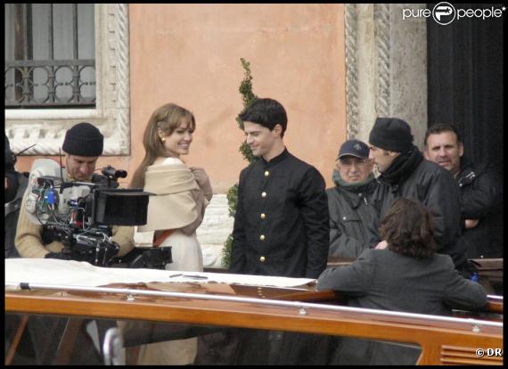 Angelina Jolie et Johnny Depp sur le tournage à Venise