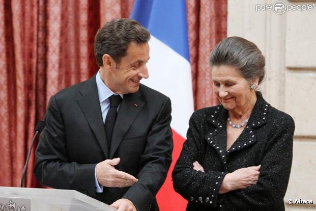 Nicolas Sarkozy s'est libéré à la dernière minute pour assister à la réception de son amie Simone Veil à l'Académie française, le 18 mars 2010
