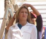 Steffi Graff tourne un spot publicitaire pour Actimel à Palma de Majorque le 20 avril 2010