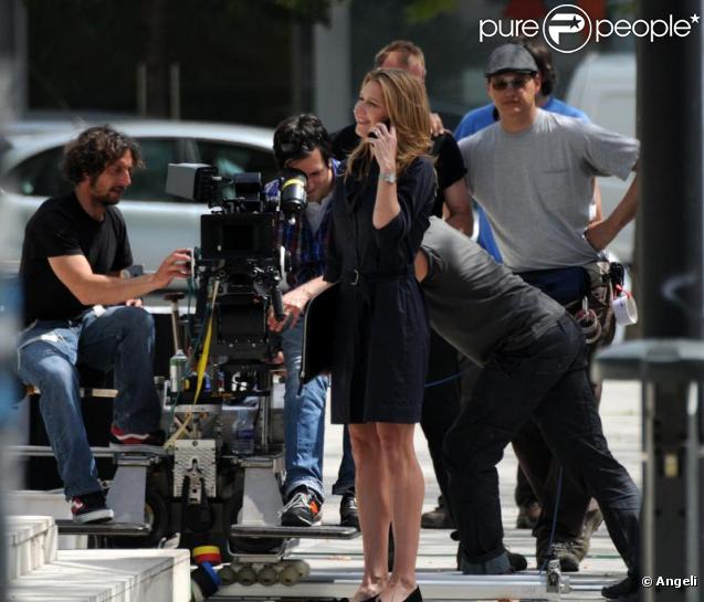 Steffi Graff tourne un spot publicitaire pour Actimel à Palma de Majorque le 20 avril 2010