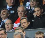 Albert II de Monaco, Nicolas Sarkozy et Charlene Wittstock assistent au match PSG-Monaco en finale de la Coupe de France au Stade de France