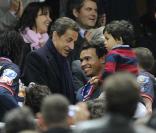 Nicolas Sarkozy assiste au match PSG-Monaco en finale de la Coupe de France au Stade de France