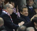 Nicolas Sarkozy et Albert II de Monaco assistent au match PSG-Monaco en finale de la Coupe de France au Stade de France
