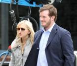 Anna Faris et son époux Chris Pratt, sur le tournage du film  What's your number ? , le mardi 18 mai, à Boston.