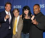 Michael Weatherly, David McCallum, Pauley Perrette et Rocky Carroll farrivent à la soirée CBS 2010 pour la saison 2010/2011 au Parc Damrosch à New York le 19 mai 2010