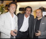 Stéphane Freiss, Christophe Barratier et Patrick Timsit à la boutique S.T. Dupont, lors d\'une soirée privée. 25/05/2010
