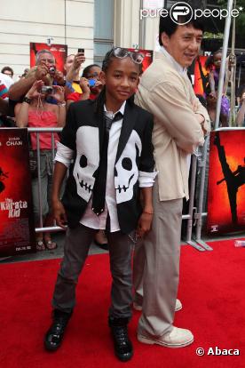 Jaden Smith et Jackie Chan, à l'occasion de l'avant-première de  Karate Kid , à l'AMC River East 21 Theatre de Chicago, le 26 mai 2010.