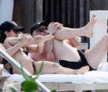Carlo Ancelotti, entraîneur du club champion d'Angleterre Cheslea et sa compagne Marina Cretu à Miami en Floride le 27 mai 2010