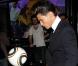 Baptiste Giabiconi, muse de Karl Lagerfeld, s'entraîne pour la Coupe du Monde, à l'occasion de la grande soirée AZ, qui s'est tenue au VIP Room Theatre, à Paris, le 3 juin 2010.