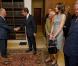 Nicolas Sarkozy et Carla Bruni à Londres pour le 70e anniversaire de l'appel du 18 juin. Ici avec le Prince Charles, dans l'ancien quartier général du chef de la France libre. 