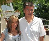 David Douillet et son épouse Valérie à Roland-Garros, en juin 2010. 