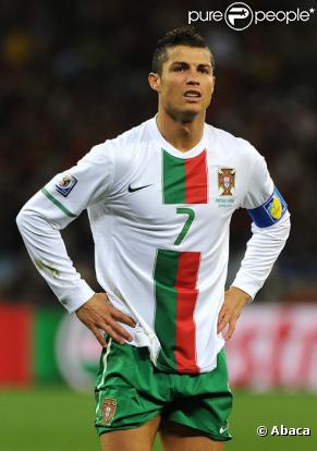 Cristiano Ronaldo durant le match Espagne-Portugal durant la Coupe du Monde en Afrique de Sud en juin 2010 