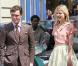 Ed Westwick et Clémence Poésy sur le tournage de Gossip Girl à Paris, le 6 juillet 2010