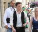 Ed Westwick sur le tournage de Gossip Girl à Paris, le 6 juillet 2010