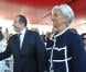Jean-David Levitte, Guillaume Sarkozy et Christine Lagarde assistent au défilé du 14 juillet 2010.