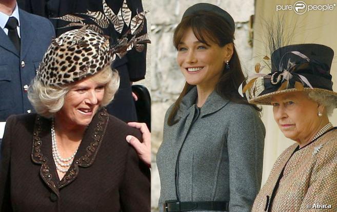 Carla, Camilla, Elisabeth : guerre de chapeaux !