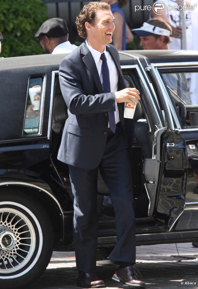 Matthew McConaughey sur le tournage du film The Lincoln Lawyer à Los Angeles le 17 juillet 2010