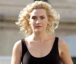 Kate Winslet sur le tournage d'une publicité à Rome le 20/07/10