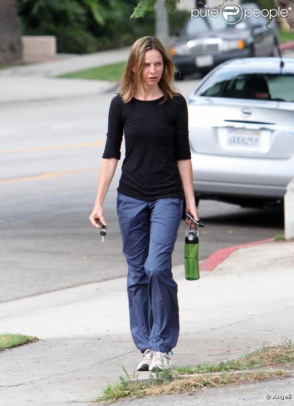 Calista Flockhart se rend à son cours de gym en juillet 2010 à Los Angeles