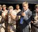 Dolph Lundgren lors de la journée promo de The Expendables , qui s'est notamment tenue à la base militaire de Wellington, près de Londres, le 9 août 2010.