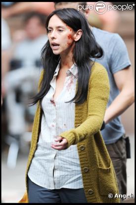 Jennifer Love Hewitt sur le tournage d'un épisode de New York Unité Spéciale le 9 août 2010 à New York