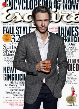 James Franco en couverture de l'édition de septembre 2010 d'Esquire