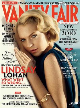 Lindsay Lohan en couverture du magazine Vanity Fair du mois d'octobre 2010