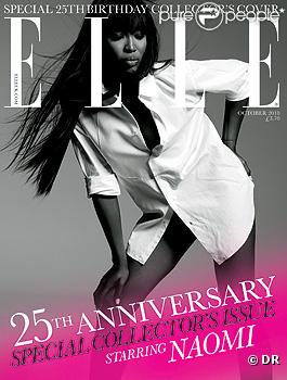 Naomi Campbell en couverture d'une des éditions collector du ELLE UK du mois d'octobre 2010