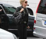 Sharon Stone fait du shopping aux Galeries Lafayette, le 2/04/08