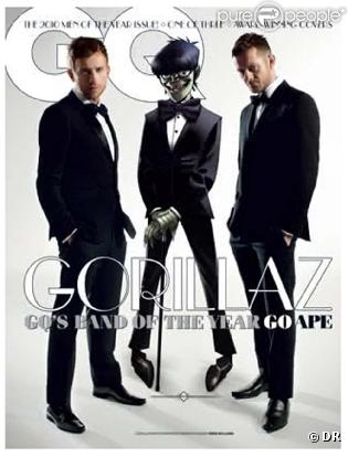 Gorillaz, en couverture du GQ anglais, octobre 2010