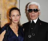 Vanessa Paradis et Karl Lagerfeld à l'inauguration de l'exposition Karl Lagerfeld, à la Maison Européenne de la Photographie. 14/09/2010