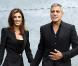 Elisabetta Canalis et George Clooney au défilé Giorgio Armani à Milan le 27 septembre 2010