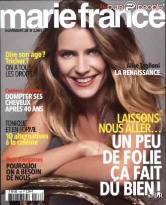 Alica Taglioni en couverture de Marie France