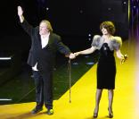 Gérard Depardieu et Fanny Ardant lors de la cérémonie d'ouverture du festival du film Molodist à Kiev en Ukraine le 23 octobre 2010