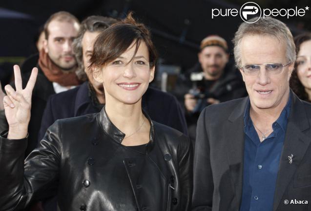 Sophie Marceau et Christophe Lambert lors de la cérémonie d'ouverture du festival du film Molodist à Kiev en Ukraine le 23 octobre 2010