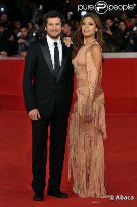 Eva Mendes et Guillaume Canet lors de la projection des Petits Mouchoirs à Rome le 29/10/10 