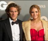 Diego Forlan et sa femme Zaira Nara à la soirée de gala GQ, les Hommes de l'année, à Madrid le 22 novembre 2010
