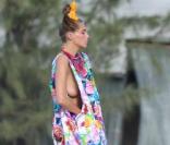 Le magnifique top model Daria Werbowy sur une plage de Saint-Barth', en novembre 2010.