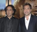 Alejandro Gonzalez Inarritu et Javier Bardem lors de l'avant-première de Biutiful à Los Angeles le 14 décembre 2010